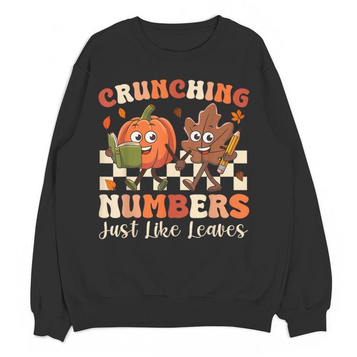 Crunching Numbers Just Like Leaves Pumpkin Fall Teacher Women Crewneck Sweatshirt, novelty gifts, funny gifts Crunching Numbers Just Like Leaves Pumpkin Fall Teacher Women Crewneck Sweatshirt, novelty gifts, funny gifts