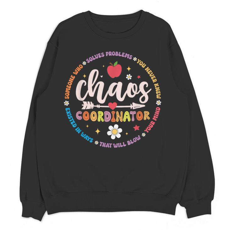 Cute Chaos Coordinator Teacher First Day Of School Women Crewneck Sweatshirt, novelty gifts, funny gifts Cute Chaos Coordinator Teacher First Day Of School Women Crewneck Sweatshirt, novelty gifts, funny gifts