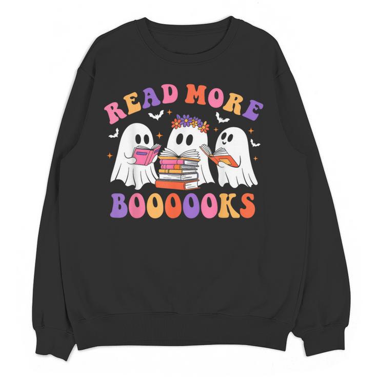 Cute Ghost Read More Books Lover Teacher Halloween Costume Women Crewneck Sweatshirt, novelty gifts, funny gifts