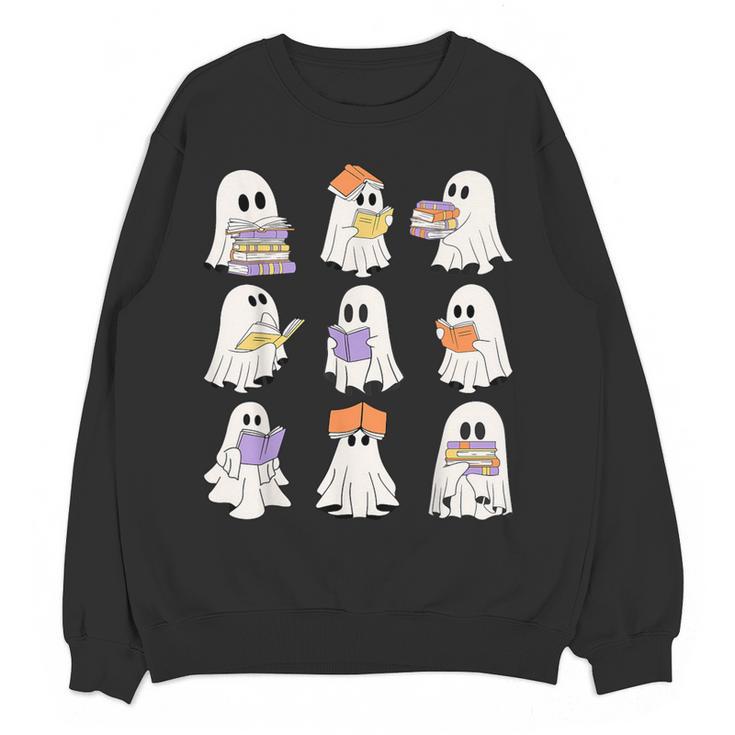 Cute Ghost Reading Books Teacher Halloween Reading Men Women Kids Women Crewneck Sweatshirt, novelty gifts, funny gifts Cute Ghost Reading Books Teacher Halloween Reading Men Women Kids Women Crewneck Sweatshirt, novelty gifts, funny gifts
