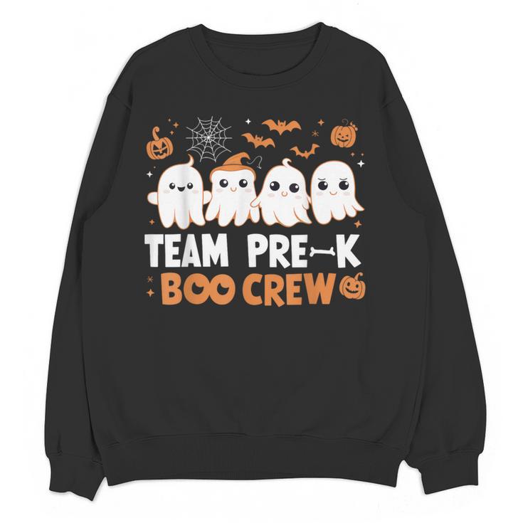 Cute Ghosts Pre-K Boo Crew Teachers Halloween Party Team For Men Women Kids Women Crewneck Sweatshirt, novelty gifts, funny gifts