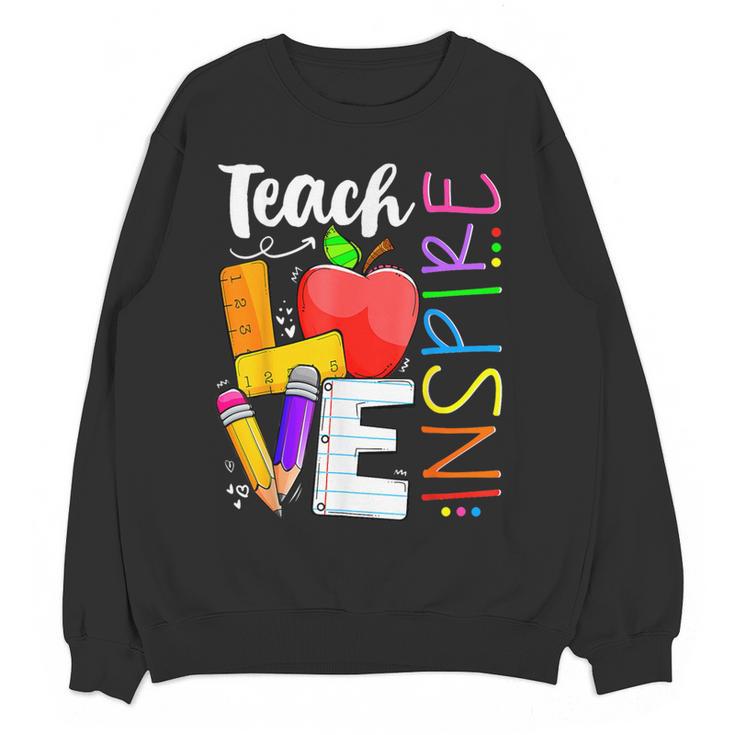 Cute Teach Love And Inspire Men Women Teacher Women Crewneck Sweatshirt, novelty gifts, funny gifts Cute Teach Love And Inspire Men Women Teacher Women Crewneck Sweatshirt, novelty gifts, funny gifts
