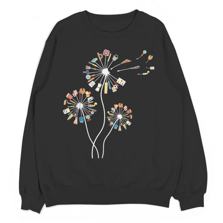 Dandelion Art Shirt For Artist Or Art Teacher Creative Art Women Crewneck Sweatshirt, novelty gifts, funny gifts