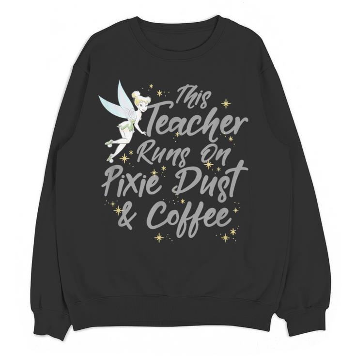 Disney Peter Pan Tinkerbell Teacher Pixie Dust And Coffee Women Crewneck Sweatshirt, novelty gifts, funny gifts Disney Peter Pan Tinkerbell Teacher Pixie Dust And Coffee Women Crewneck Sweatshirt, novelty gifts, funny gifts