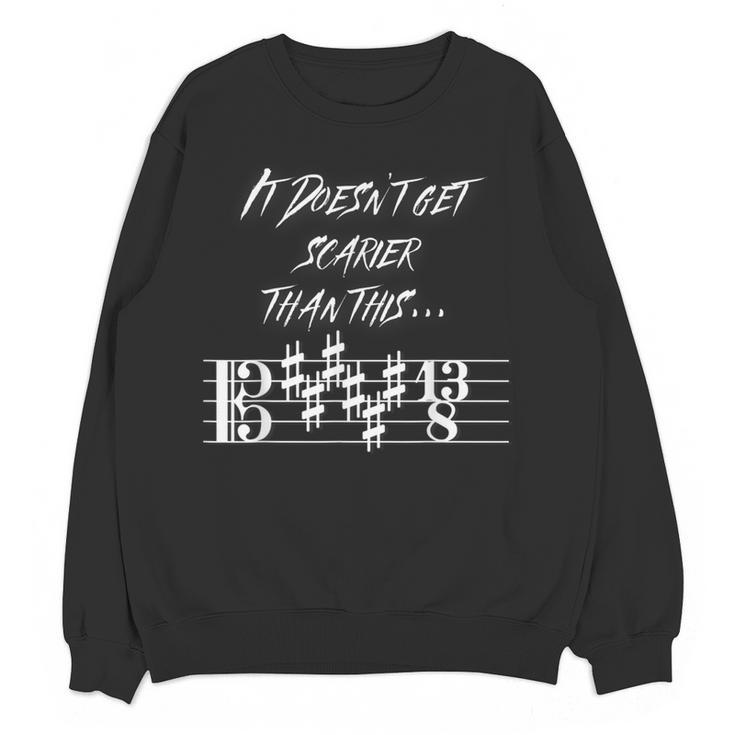 It Doesn't Get Scarier Halloween Music Teacher Costume For Men Women Women Crewneck Sweatshirt, novelty gifts, funny gifts It Doesn't Get Scarier Halloween Music Teacher Costume For Men Women Women Crewneck Sweatshirt, novelty gifts, funny gifts