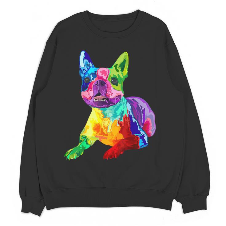 Dog Lover Boston Terrier Dog Colorful Boston Terrier Men Women Kids Women Crewneck Sweatshirt, novelty gifts, funny gifts