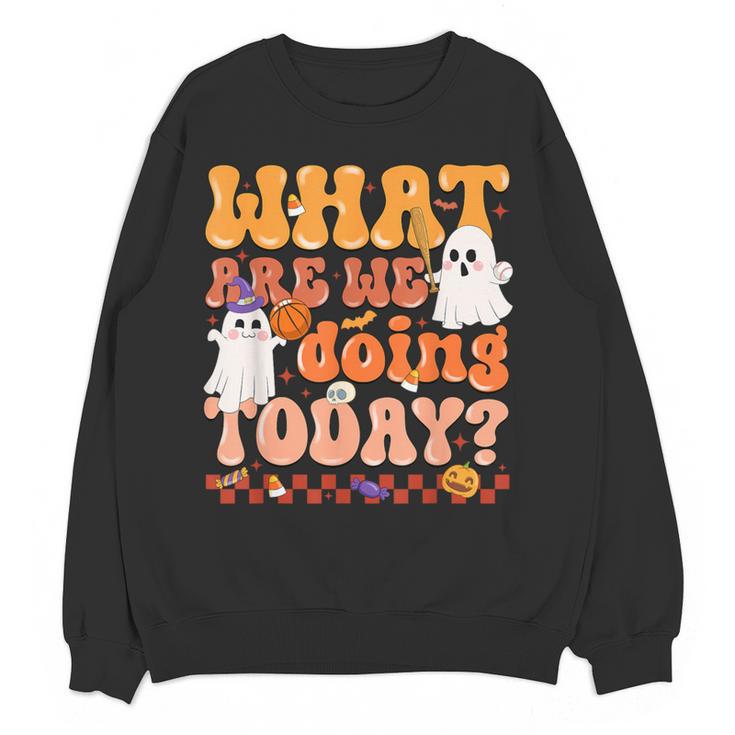 What Are We Doing Today Halloween PE Spooky Teacher Women Crewneck Sweatshirt, novelty gifts, funny gifts