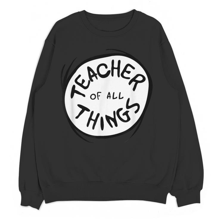 Dr Seuss Teacher Of All Things Red Emblem Women Crewneck Sweatshirt, novelty gifts, funny gifts