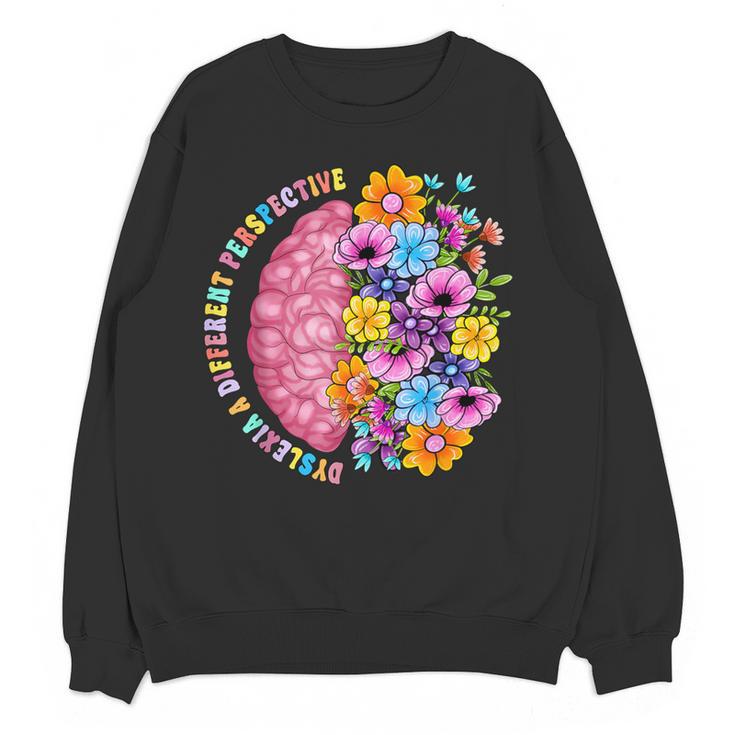 Dyslexia Different Perspective Reading Brain Floral Teacher Women Crewneck Sweatshirt, novelty gifts, funny gifts Dyslexia Different Perspective Reading Brain Floral Teacher Women Crewneck Sweatshirt, novelty gifts, funny gifts