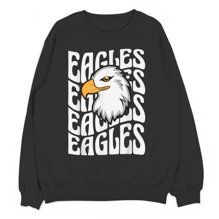 Eagles School Sports Fan Team Spirit Teacher Parent Student Women Crewneck Sweatshirt, novelty gifts, funny gifts
