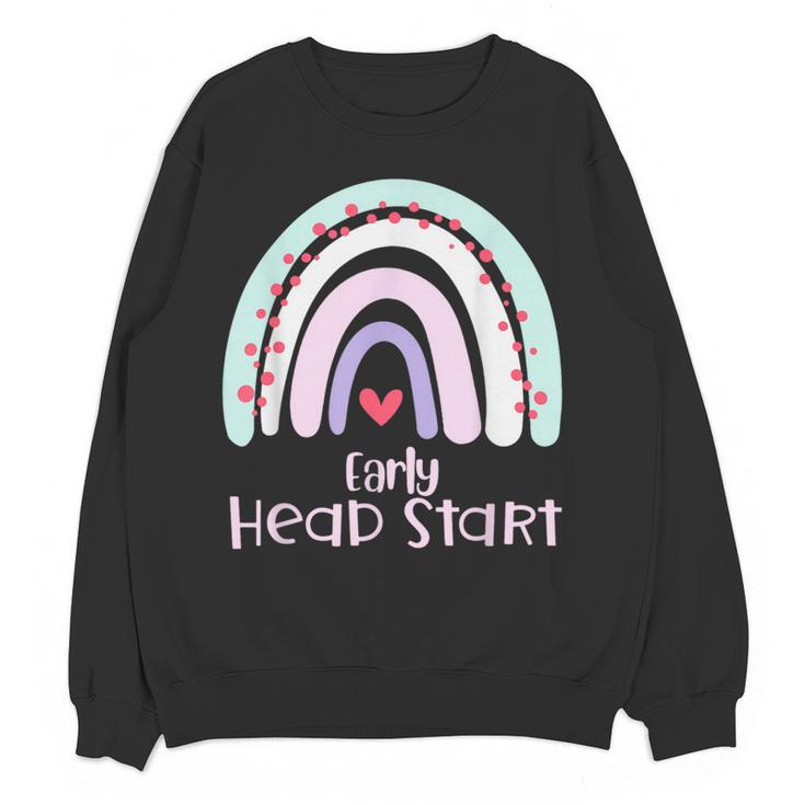 Early Headstart Cute Retro Rainbow Teachers Women Crewneck Sweatshirt, novelty gifts, funny gifts