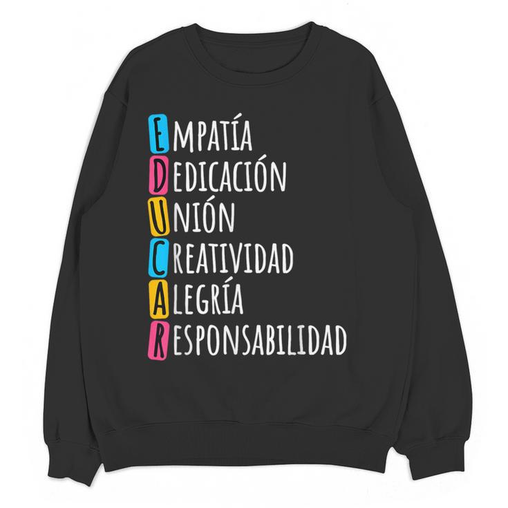 Educar Bilingual Spanish Teacher Women Crewneck Sweatshirt, novelty gifts, funny gifts Educar Bilingual Spanish Teacher Women Crewneck Sweatshirt, novelty gifts, funny gifts