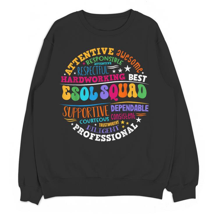 ESOL Squad Teachers And Students Team Back To School Women Crewneck Sweatshirt, novelty gifts, funny gifts