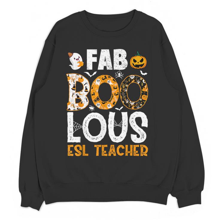 Faboolous ESL ESOL Teacher Spooky Teacher Halloween Costume For Men Women Women Crewneck Sweatshirt, novelty gifts, funny gifts Faboolous ESL ESOL Teacher Spooky Teacher Halloween Costume For Men Women Women Crewneck Sweatshirt, novelty gifts, funny gifts