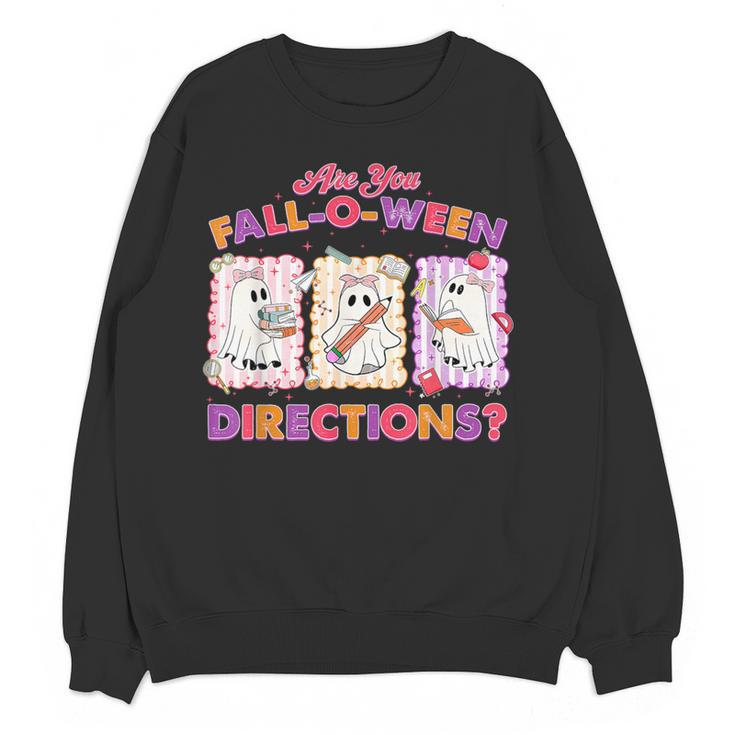 Are You Fall-O-Ween Directions Halloween Teacher Ghost Women Crewneck Sweatshirt, novelty gifts, funny gifts Are You Fall-O-Ween Directions Halloween Teacher Ghost Women Crewneck Sweatshirt, novelty gifts, funny gifts