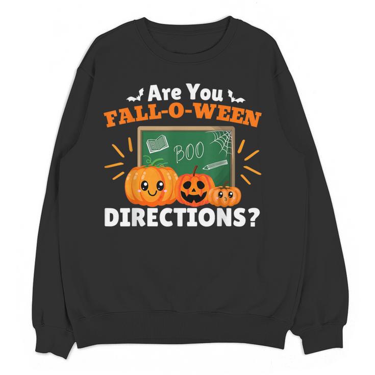 Are You Fall O Ween Directions Halloween Teacher Retro Women Crewneck Sweatshirt, novelty gifts, funny gifts Are You Fall O Ween Directions Halloween Teacher Retro Women Crewneck Sweatshirt, novelty gifts, funny gifts