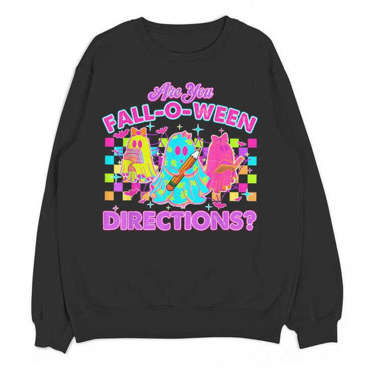 Are You Fall-O-Ween Directions Teacher Ghost Halloween Women Crewneck Sweatshirt, novelty gifts, funny gifts Are You Fall-O-Ween Directions Teacher Ghost Halloween Women Crewneck Sweatshirt, novelty gifts, funny gifts