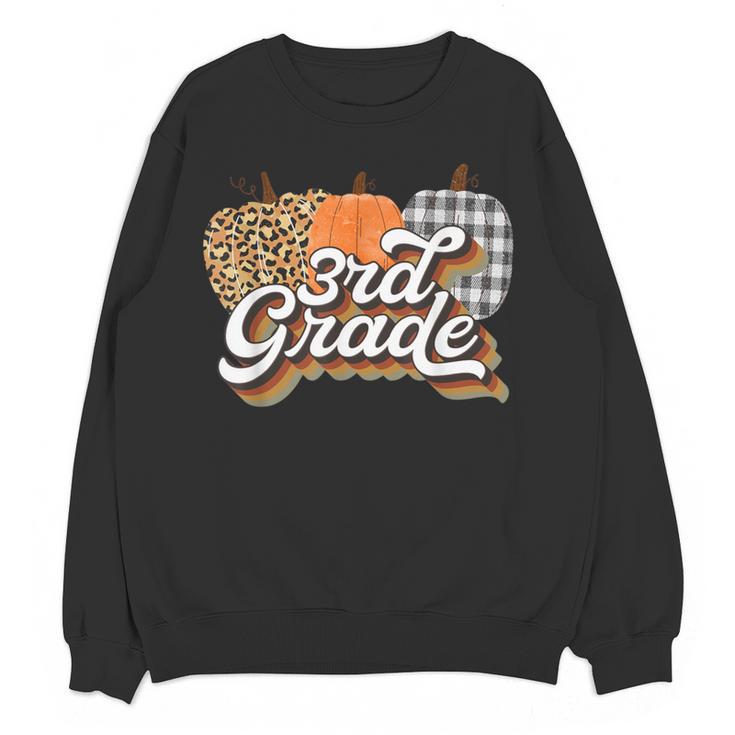 Fall Teacher Shirt 3rd Grade Teacher Retro Halloween Pumpkin Women Crewneck Sweatshirt, novelty gifts, funny gifts Fall Teacher Shirt 3rd Grade Teacher Retro Halloween Pumpkin Women Crewneck Sweatshirt, novelty gifts, funny gifts