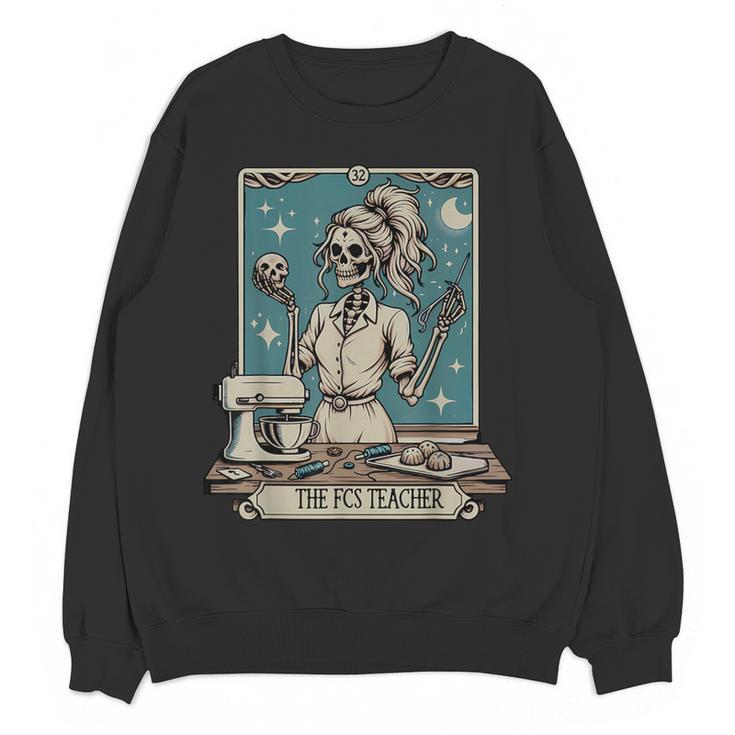 FCS Teacher Skeleton Halloween Family And Consumer Science Women Crewneck Sweatshirt, novelty gifts, funny gifts
