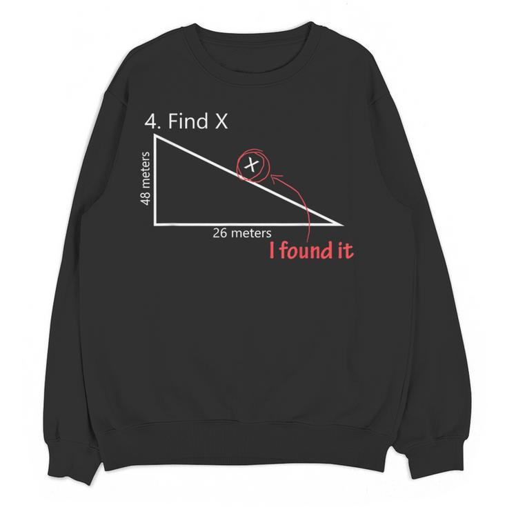 Find X Math Teacher Graphic Sarcastic Novelty Dad Joke Women Crewneck Sweatshirt, novelty gifts, funny gifts