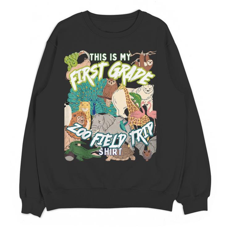 First Grade Zoo Field Trip Matching Student Teacher Class Women Crewneck Sweatshirt, novelty gifts, funny gifts First Grade Zoo Field Trip Matching Student Teacher Class Women Crewneck Sweatshirt, novelty gifts, funny gifts