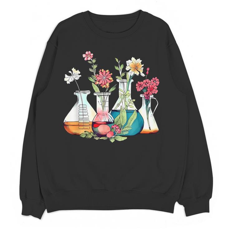 Floral Beakers Chemistry Lab Teacher Women Crewneck Sweatshirt, novelty gifts, funny gifts Floral Beakers Chemistry Lab Teacher Women Crewneck Sweatshirt, novelty gifts, funny gifts