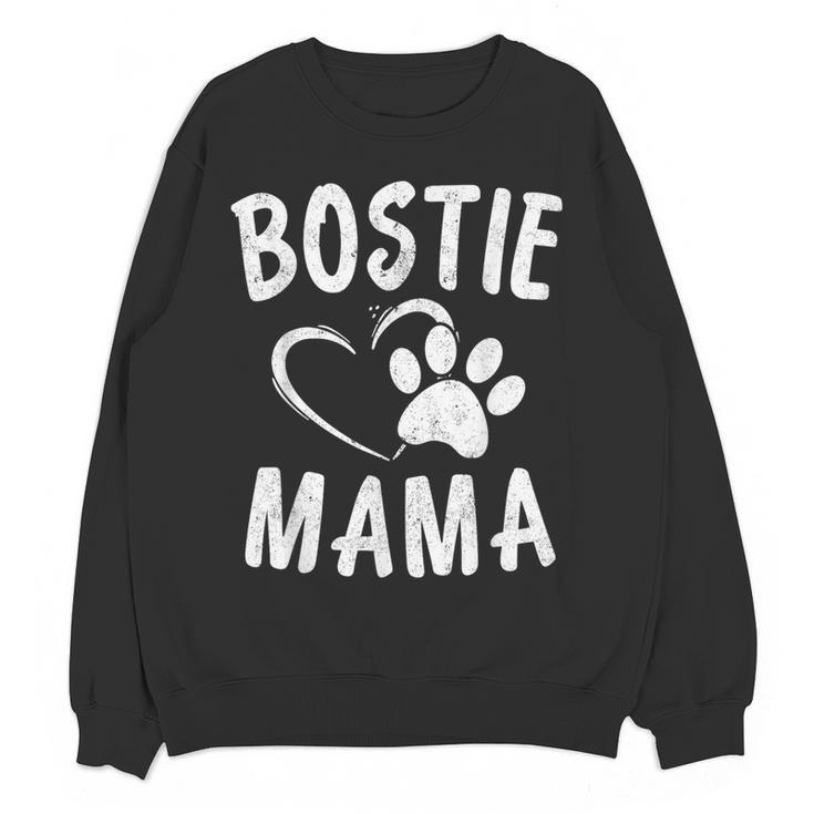 Fun Bostie Mama Dog Lover Apparel Boston Terrier Mom Women Crewneck Sweatshirt, novelty gifts, funny gifts