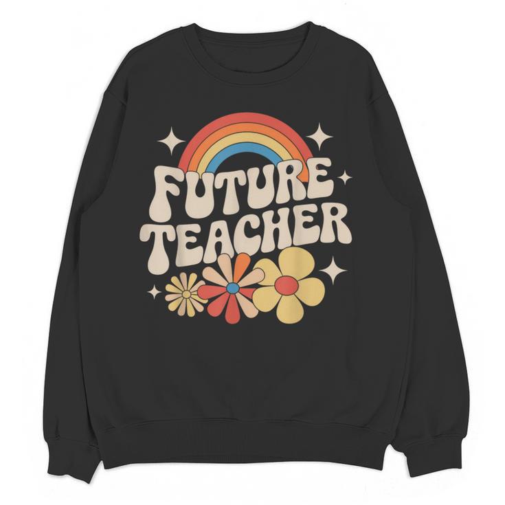 Future Teacher Kids Youth Girls Rainbow Pre-k Kindergarten Women Crewneck Sweatshirt, novelty gifts, funny gifts