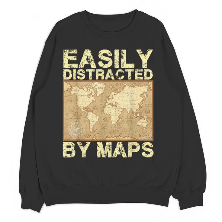 Geography Teacher Easily Distracted By Maps Women Crewneck Sweatshirt, novelty gifts, funny gifts Geography Teacher Easily Distracted By Maps Women Crewneck Sweatshirt, novelty gifts, funny gifts