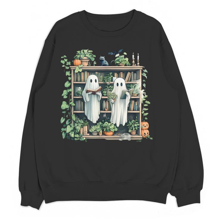 Ghost Plant Library Halloween Reading Books Teacher Vintage Women Crewneck Sweatshirt, novelty gifts, funny gifts Ghost Plant Library Halloween Reading Books Teacher Vintage Women Crewneck Sweatshirt, novelty gifts, funny gifts