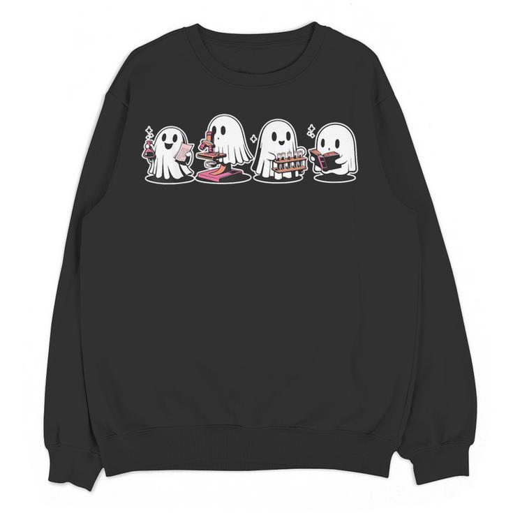 Ghost Science Teacher Chemistry Laboratory Halloween Women Crewneck Sweatshirt, novelty gifts, funny gifts
