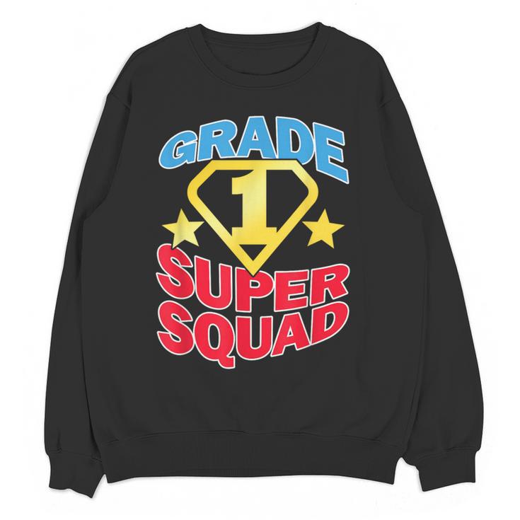 Grade 1 Super Squad Superhero Teacher Team Women Crewneck Sweatshirt, novelty gifts, funny gifts Grade 1 Super Squad Superhero Teacher Team Women Crewneck Sweatshirt, novelty gifts, funny gifts