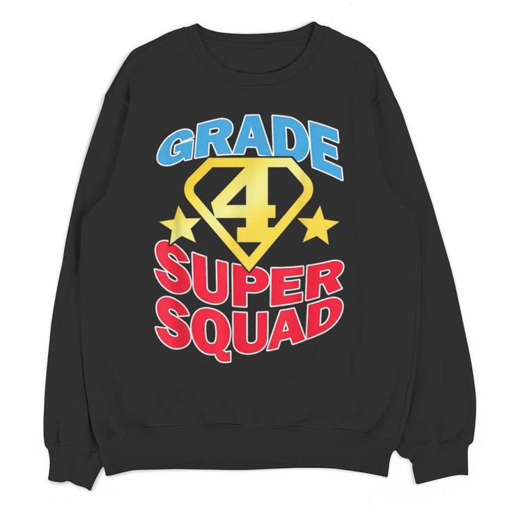 Grade 4 Super Squad Superhero Teacher Team Women Crewneck Sweatshirt, novelty gifts, funny gifts Grade 4 Super Squad Superhero Teacher Team Women Crewneck Sweatshirt, novelty gifts, funny gifts