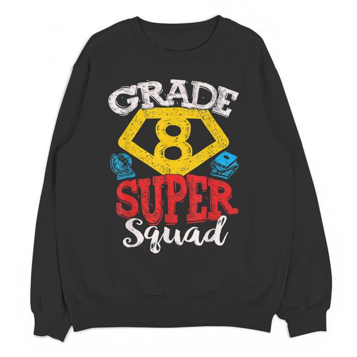 Grade 8 Super Squad Superhero Teacher Team Women Crewneck Sweatshirt, novelty gifts, funny gifts