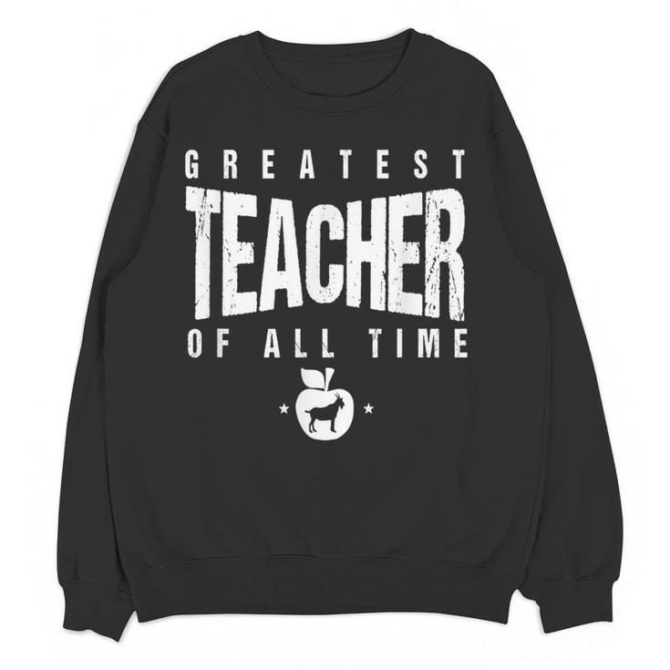 Greatest Teacher Of All Time Teachers Day 1 Teacher Goat Women Crewneck Sweatshirt, novelty gifts, funny gifts Greatest Teacher Of All Time Teachers Day 1 Teacher Goat Women Crewneck Sweatshirt, novelty gifts, funny gifts