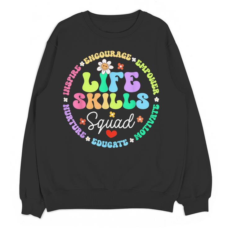 Groovy Life Skills Squad Teacher Special Ed SPED Team Crew Women Crewneck Sweatshirt, novelty gifts, funny gifts