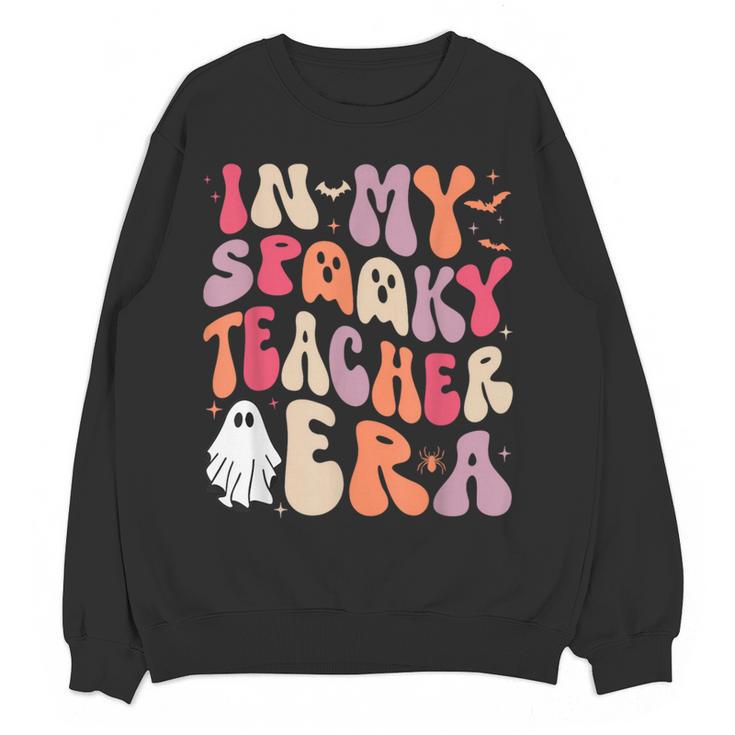 Groovy In My Spooky Teacher Era Halloween Party Boo Women Crewneck Sweatshirt, novelty gifts, funny gifts
