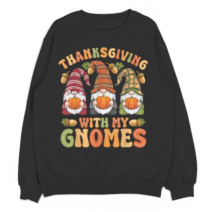 Groovy Thanksgiving With My Gnomie Women Teacher Fall Gnome Women Crewneck Sweatshirt, novelty gifts, funny gifts Groovy Thanksgiving With My Gnomie Women Teacher Fall Gnome Women Crewneck Sweatshirt, novelty gifts, funny gifts