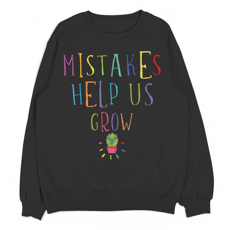Growth Mindset Shirt For Teacher Mistakes Help Us Grow Women Crewneck Sweatshirt, novelty gifts, funny gifts
