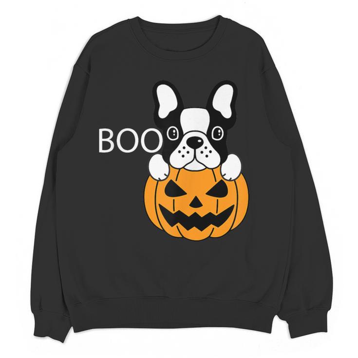 The Halloween Boston Terrier Women Crewneck Sweatshirt, novelty gifts, funny gifts