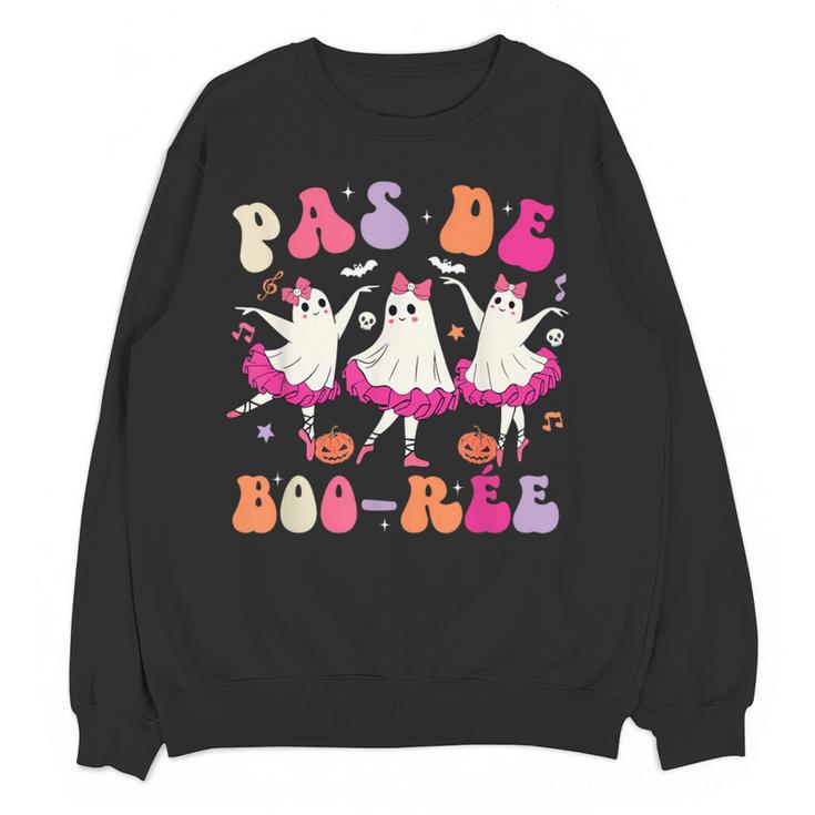 Halloween Dance Teacher Pas De Boo-Ree Ghost Ballet Dancer Women Crewneck Sweatshirt, novelty gifts, funny gifts