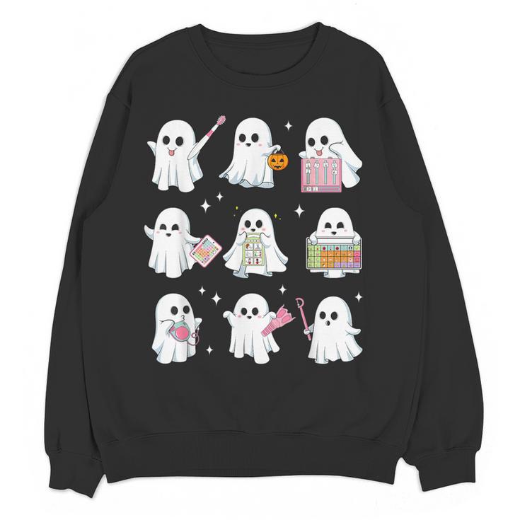 Halloween Ghost Speech Therapy SLP Fall Teacher Tee Women Crewneck Sweatshirt, novelty gifts, funny gifts Halloween Ghost Speech Therapy SLP Fall Teacher Tee Women Crewneck Sweatshirt, novelty gifts, funny gifts