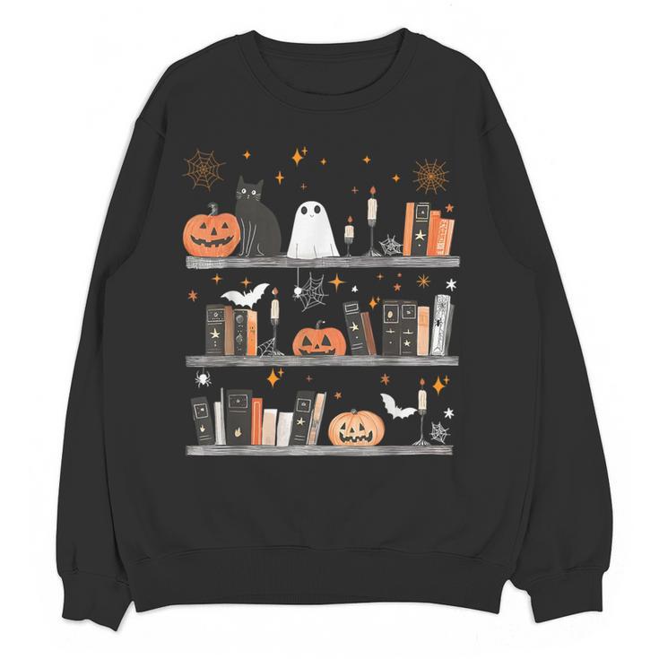 Halloween Library Ghost Books Teacher Spooky Trick Or Teach Women Crewneck Sweatshirt, novelty gifts, funny gifts Halloween Library Ghost Books Teacher Spooky Trick Or Teach Women Crewneck Sweatshirt, novelty gifts, funny gifts