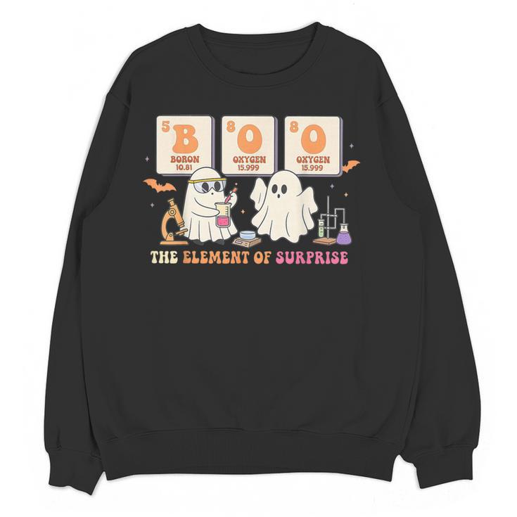 Halloween Science Teacher Boo Ghost The Element Of Surprise Women Crewneck Sweatshirt, novelty gifts, funny gifts Halloween Science Teacher Boo Ghost The Element Of Surprise Women Crewneck Sweatshirt, novelty gifts, funny gifts