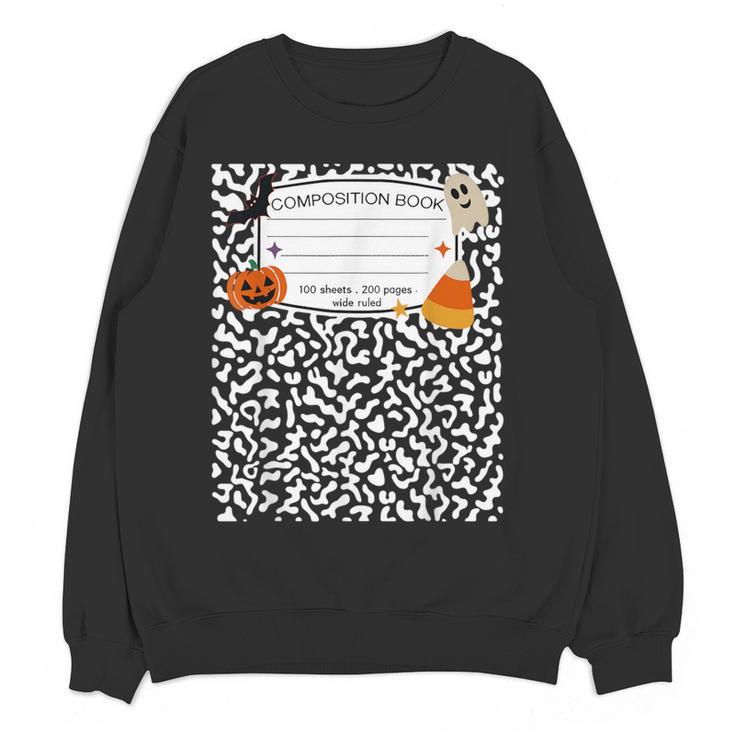 Halloween Teacher Composition Book Notebook Matching Group Women Crewneck Sweatshirt, novelty gifts, funny gifts Halloween Teacher Composition Book Notebook Matching Group Women Crewneck Sweatshirt, novelty gifts, funny gifts