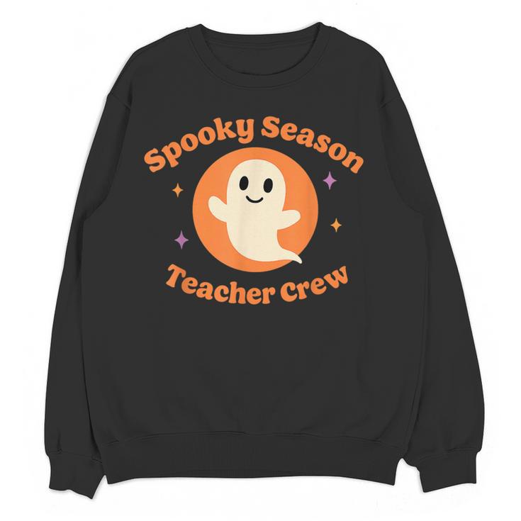Halloween Teacher Crew Spooky Season Retro Ghost Women Crewneck Sweatshirt, novelty gifts, funny gifts Halloween Teacher Crew Spooky Season Retro Ghost Women Crewneck Sweatshirt, novelty gifts, funny gifts