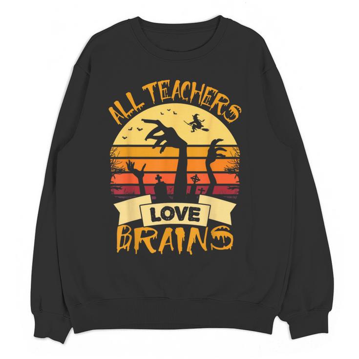 Halloween Teacher Shirt All Teachers Love Brains Halloween Men Women Women Crewneck Sweatshirt, novelty gifts, funny gifts Halloween Teacher Shirt All Teachers Love Brains Halloween Men Women Women Crewneck Sweatshirt, novelty gifts, funny gifts