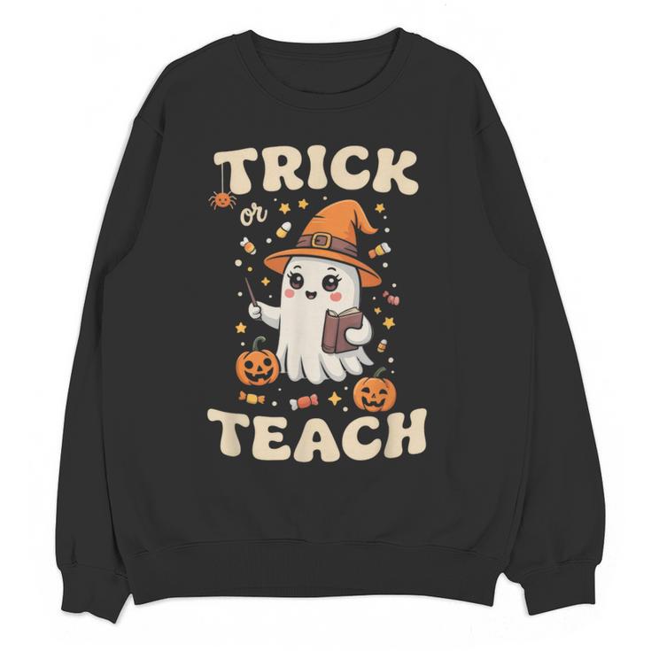 Halloween Teacher Shirts Women School Trick Or Teach Groovy Women Crewneck Sweatshirt, novelty gifts, funny gifts Halloween Teacher Shirts Women School Trick Or Teach Groovy Women Crewneck Sweatshirt, novelty gifts, funny gifts