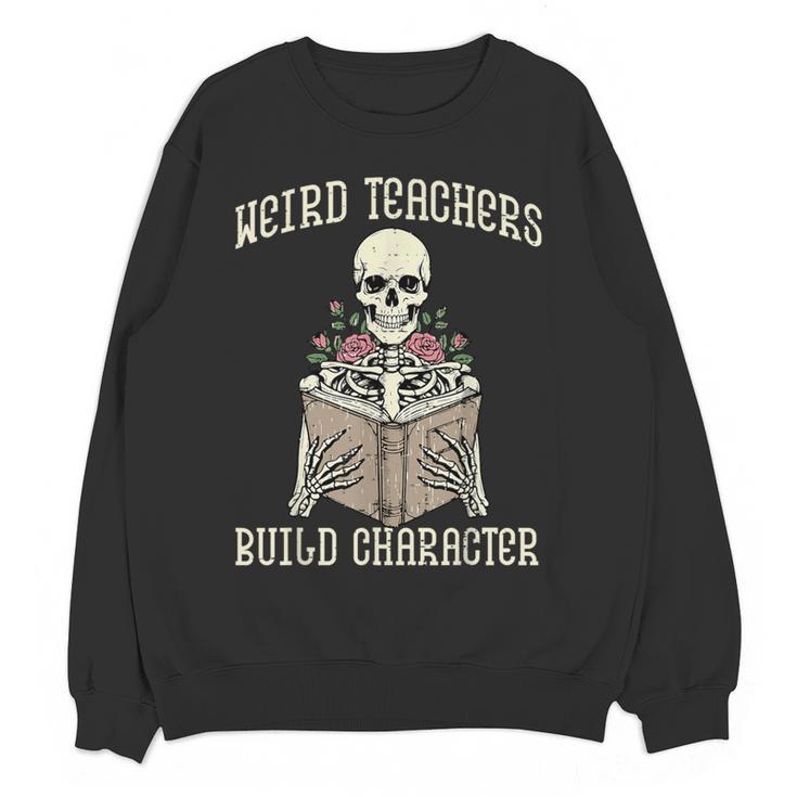 Halloween Weird Teachers Build Character Costume Men Women Women Crewneck Sweatshirt, novelty gifts, funny gifts Halloween Weird Teachers Build Character Costume Men Women Women Crewneck Sweatshirt, novelty gifts, funny gifts