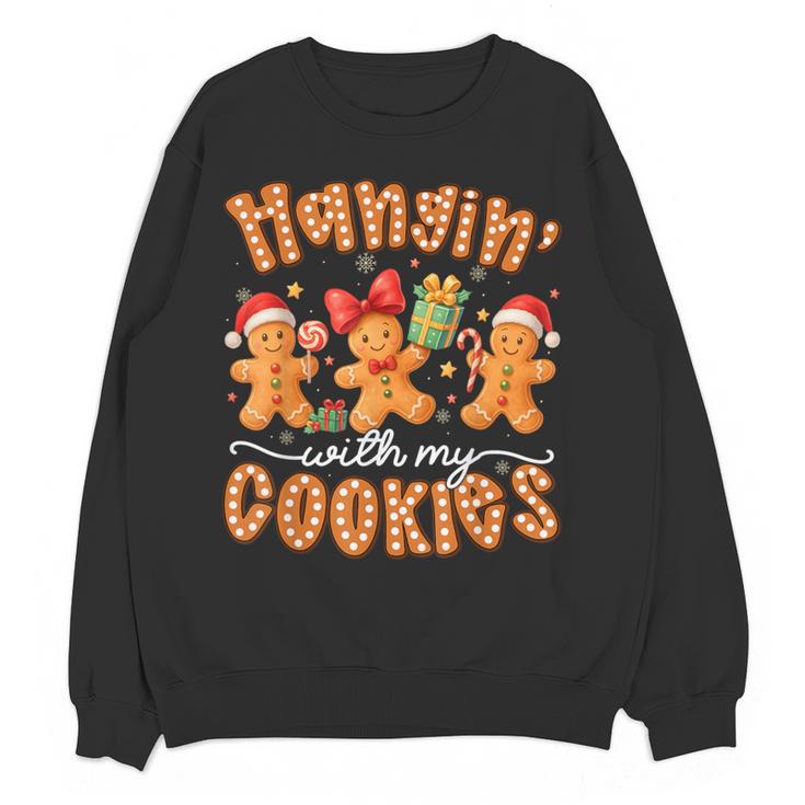 Hangin With My Cookies Gingerbread Men Women Xmas Teacher Women Crewneck Sweatshirt, novelty gifts, funny gifts Hangin With My Cookies Gingerbread Men Women Xmas Teacher Women Crewneck Sweatshirt, novelty gifts, funny gifts